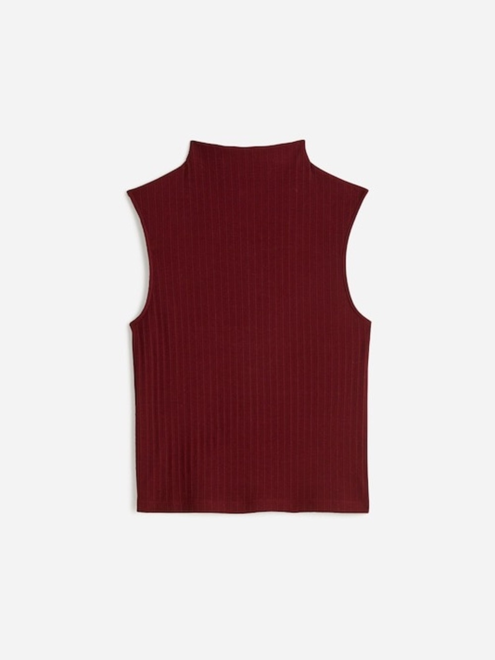 Madewell Ribbed Mockneck Tank in Cabernet - Size Medium